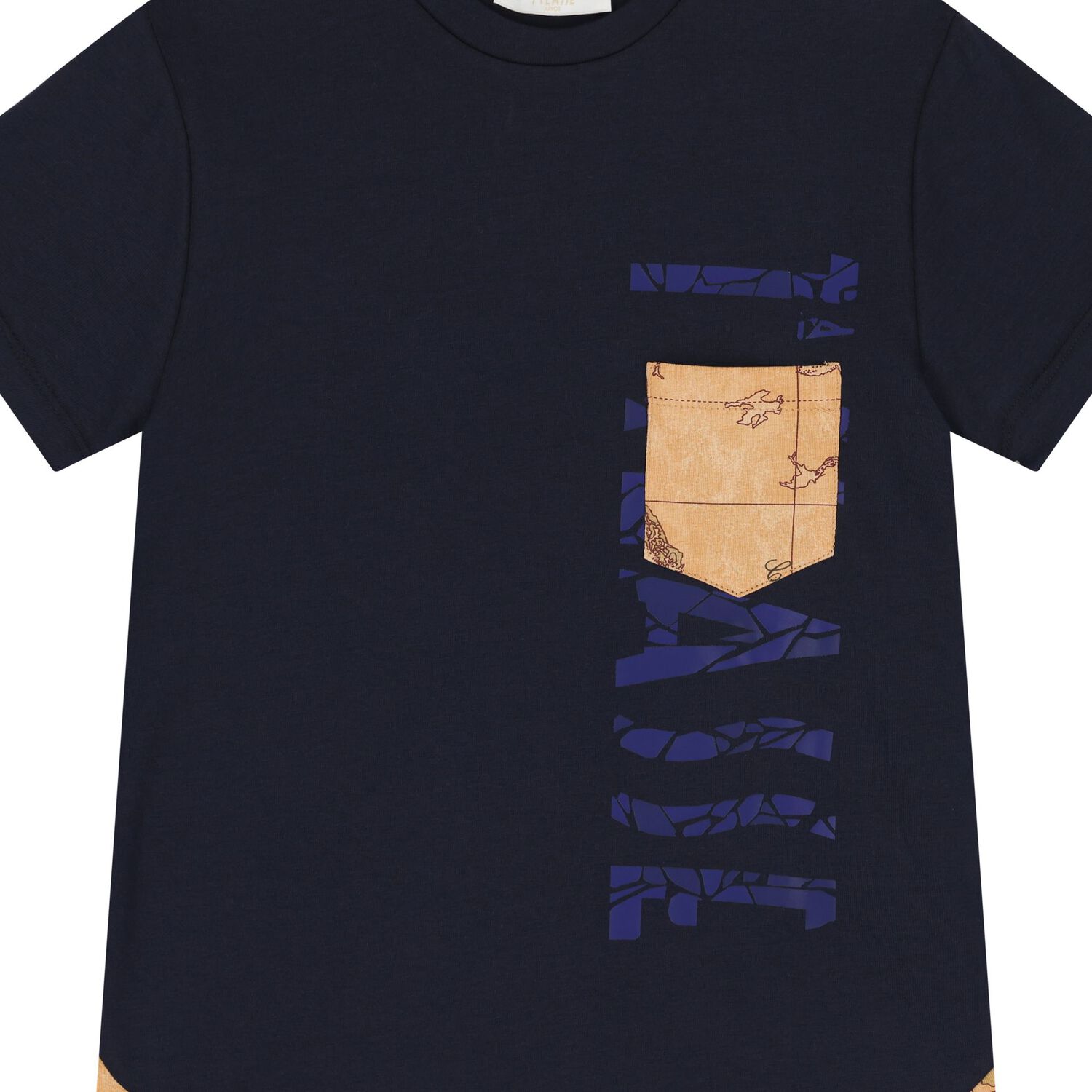 Boys Navy Blue & Beige Geo Map Shorts Set, 2, hi-res