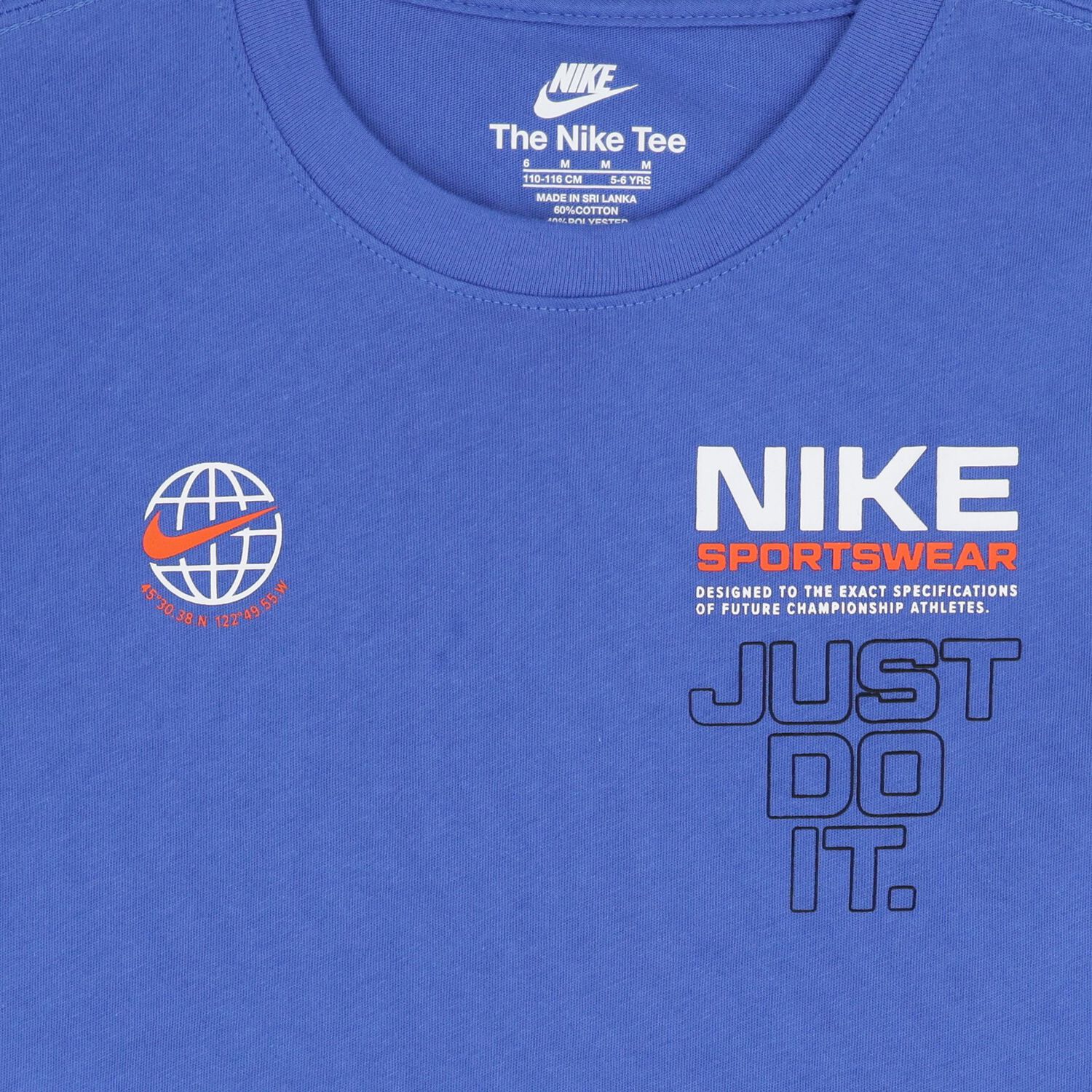 تيشيرت اولاد بالشعار باللون الازرق , 1, hi-res