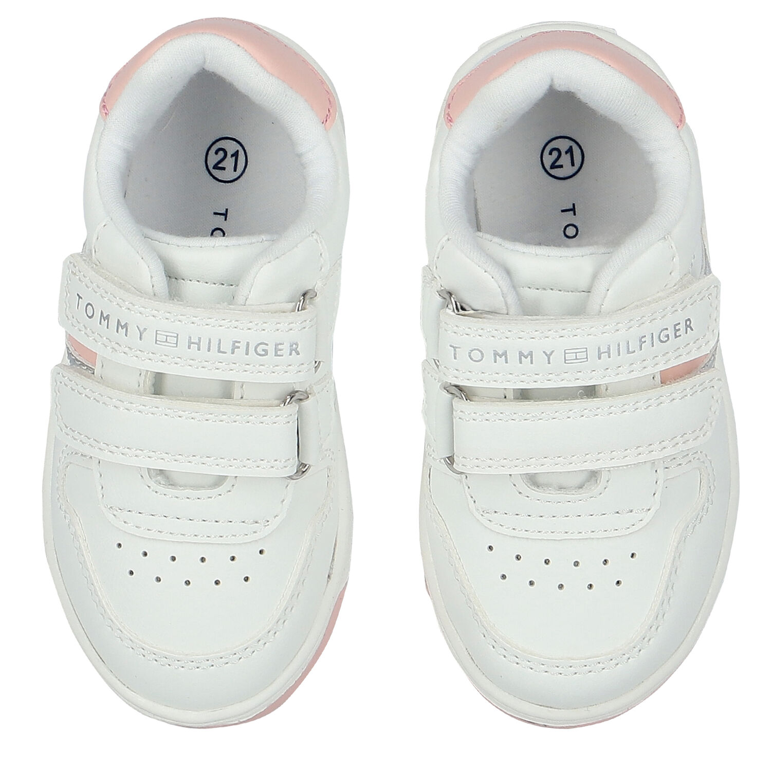 Girls White Logo Trainers, 1, hi-res