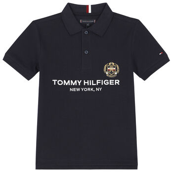 Boys Navy Logo Polo Shirt