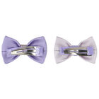 Girls Purple Bow Hair Clips ( 2 Pack ), 3, hi-res