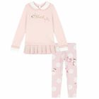 Girls Pink Printed Leggings Set, 1, hi-res