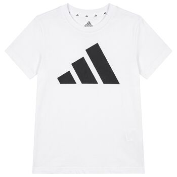 Boys White & Black Logo T-Shirt