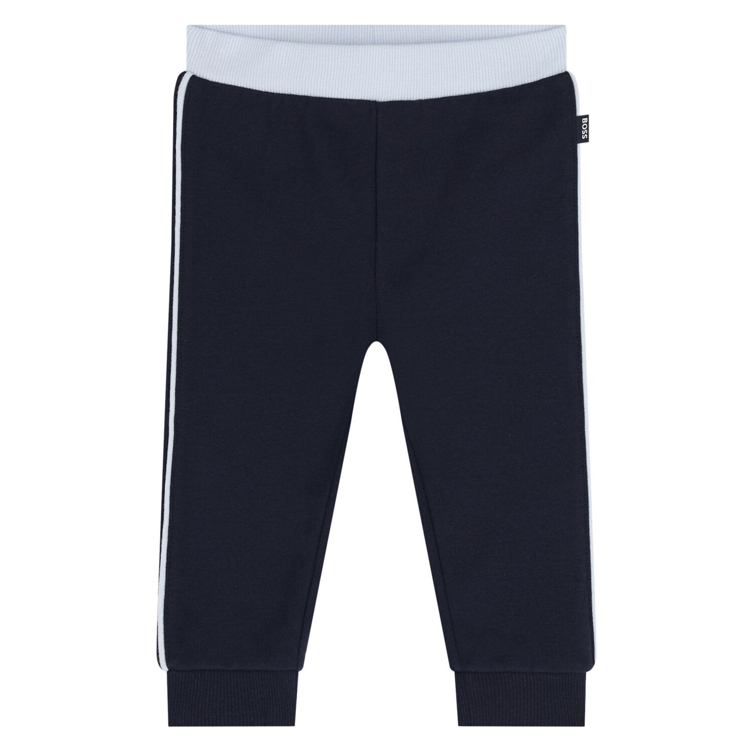 طقم بدله رياضيه بالشعار للاولاد باللون الكحلى والابيض, 2, hi-res