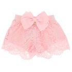 Girls Pink Lace Shorts, 3, hi-res