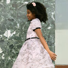 Girls Pink Organza Rose Dress, 1, hi-res