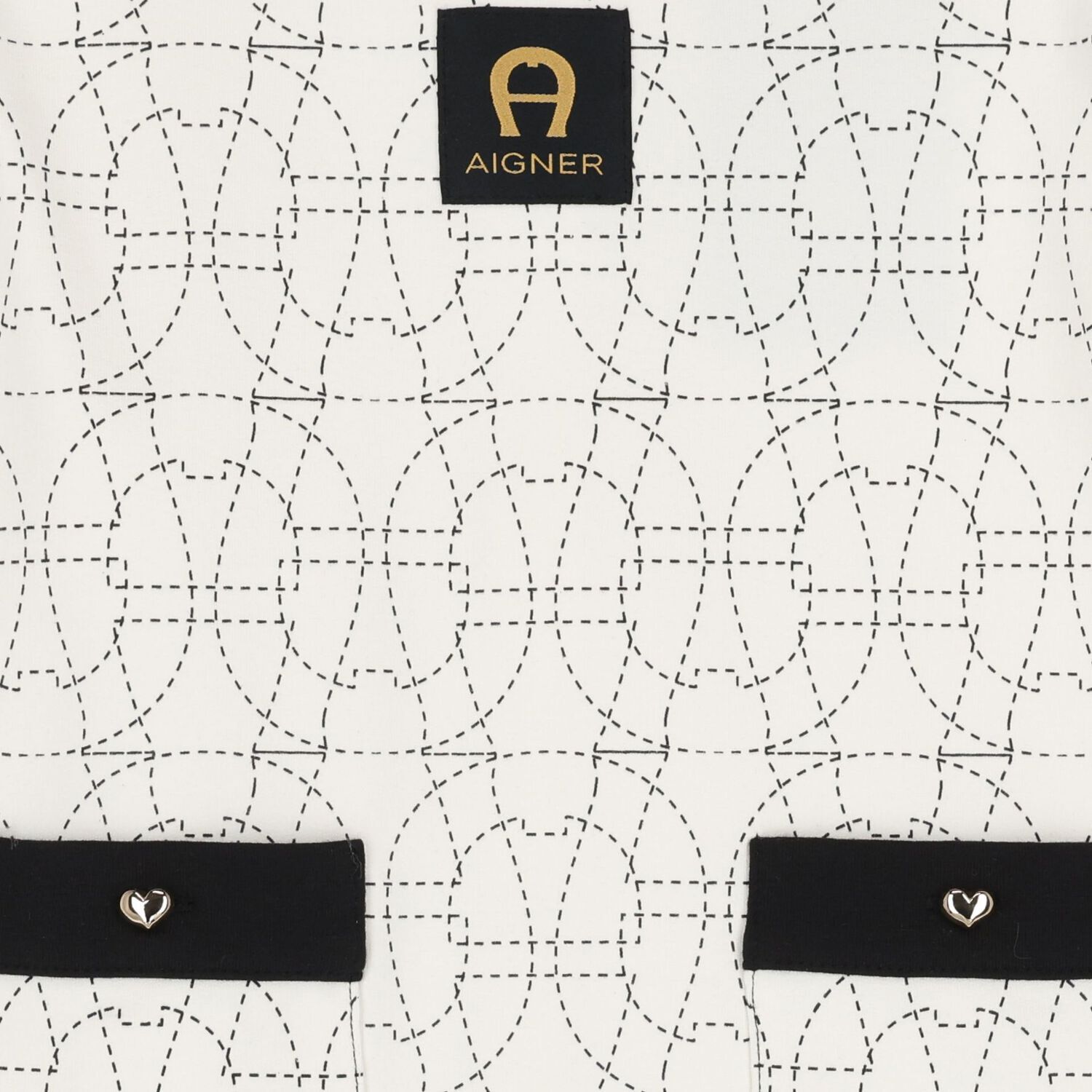 فستان بنات بالشعار باللون العاجي و الأسود, 1, hi-res