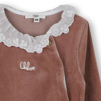 Baby Girls Ivory & Brown Babygrow Gift Set