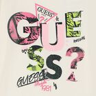 توب بنات بأكمام بالشعار باللون العاجى, 1, hi-res