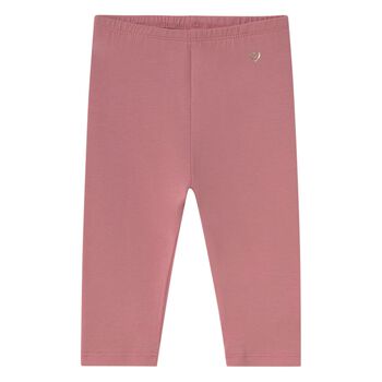 Younger Girls Pink Cotton Leggings
