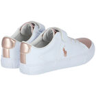 Girls White Logo Trainers, 1, hi-res