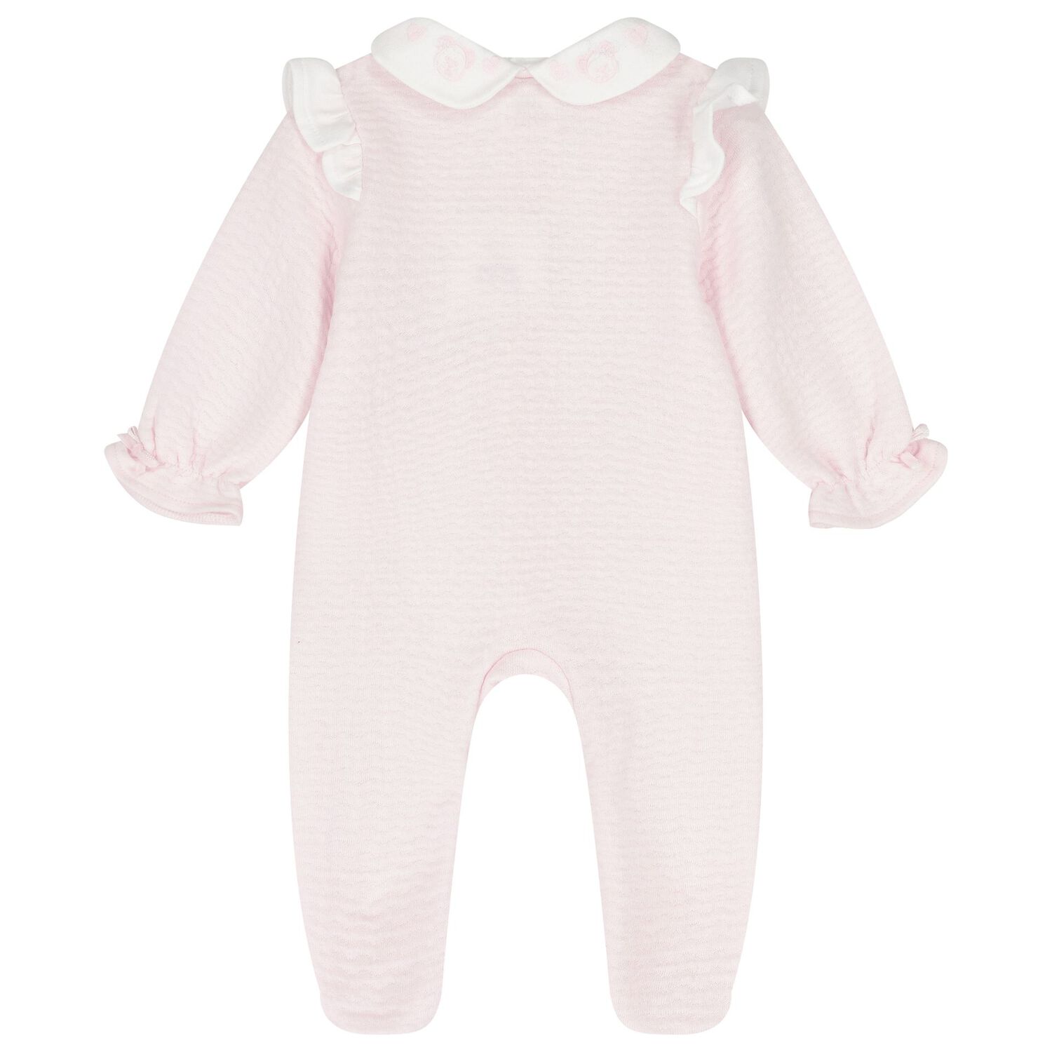 Baby Girls Pink Embroidered Babygrow, 1, hi-res image number null