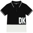 Boys Black Logo Polo Shirt, 1, hi-res