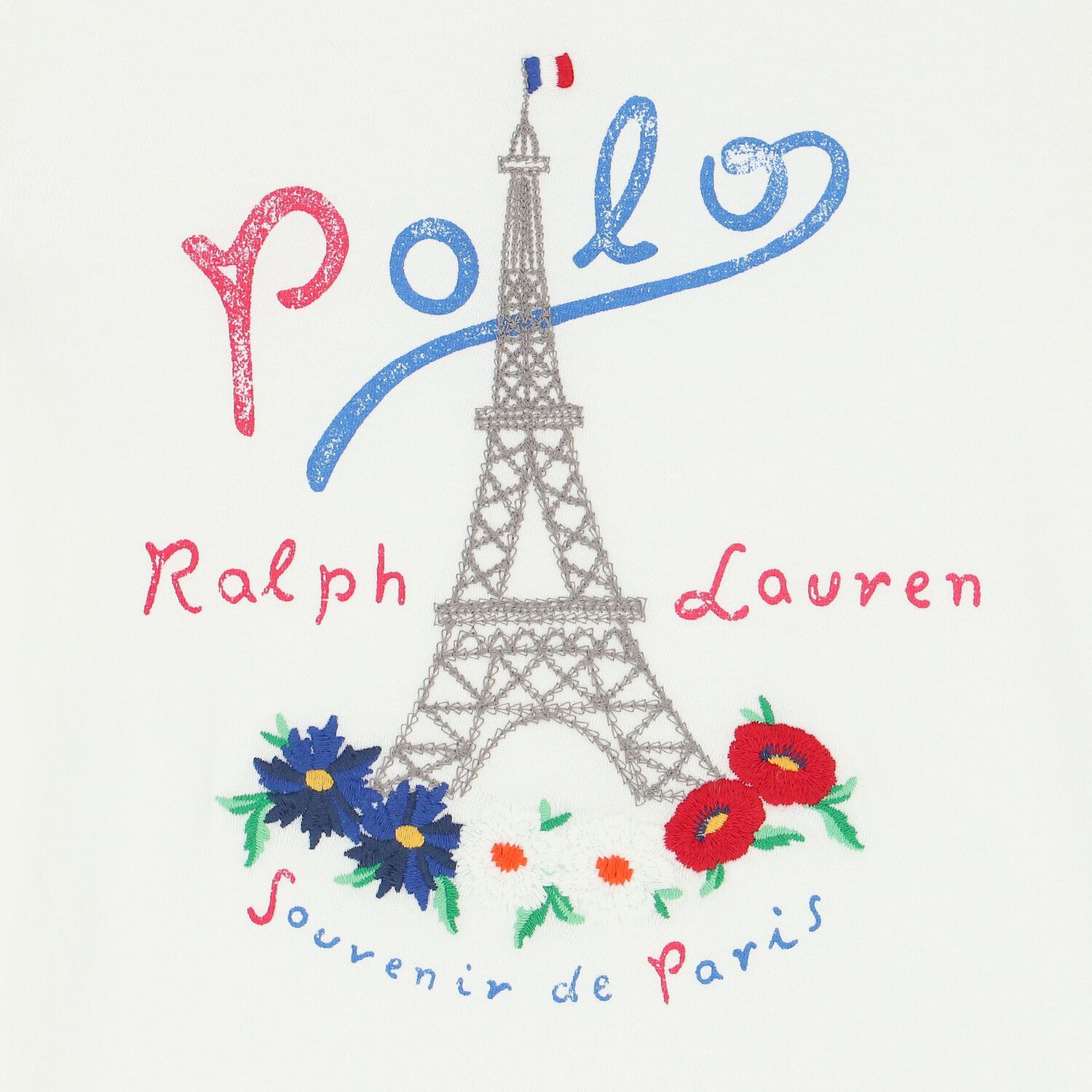 تيشيرت بنات بالشعار باللون الأبيض, 1, hi-res