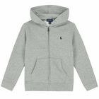 Boys Grey Logo Zip Up Top, 2, hi-res