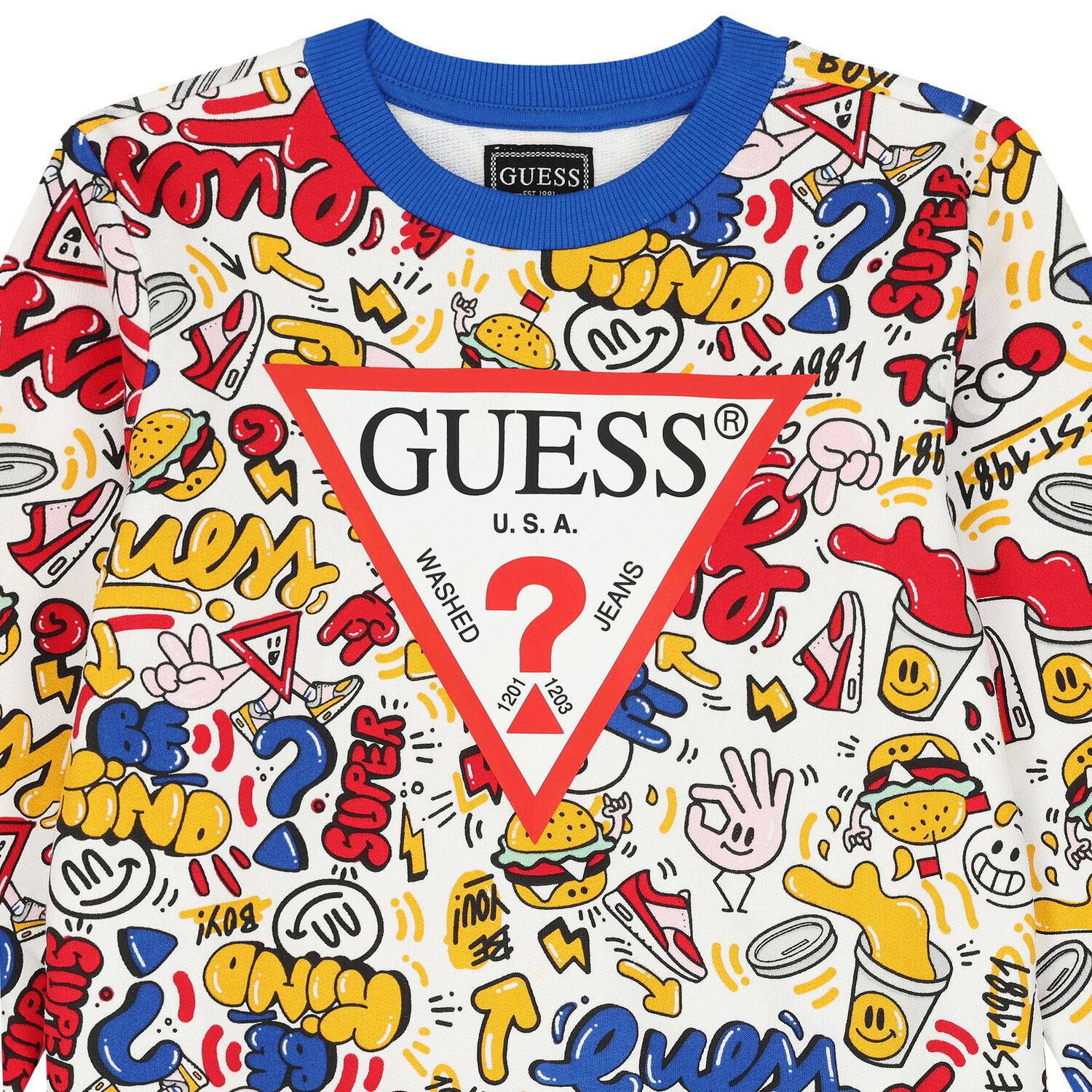 سويت شيرت أولاد بالشعار باللون الابيض  , 2, hi-res image number null