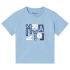 Younger Boys Blue Logo T-Shirt, 2, hi-res