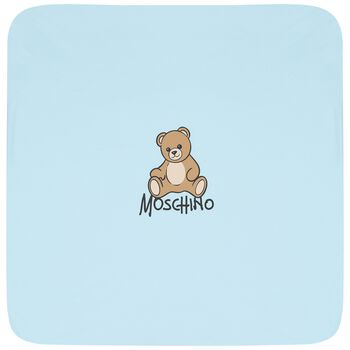 Blue Teddy Bear Logo Baby Blanket