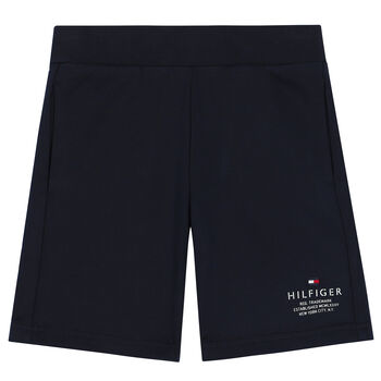 Boys Navy Blue Logo Shorts