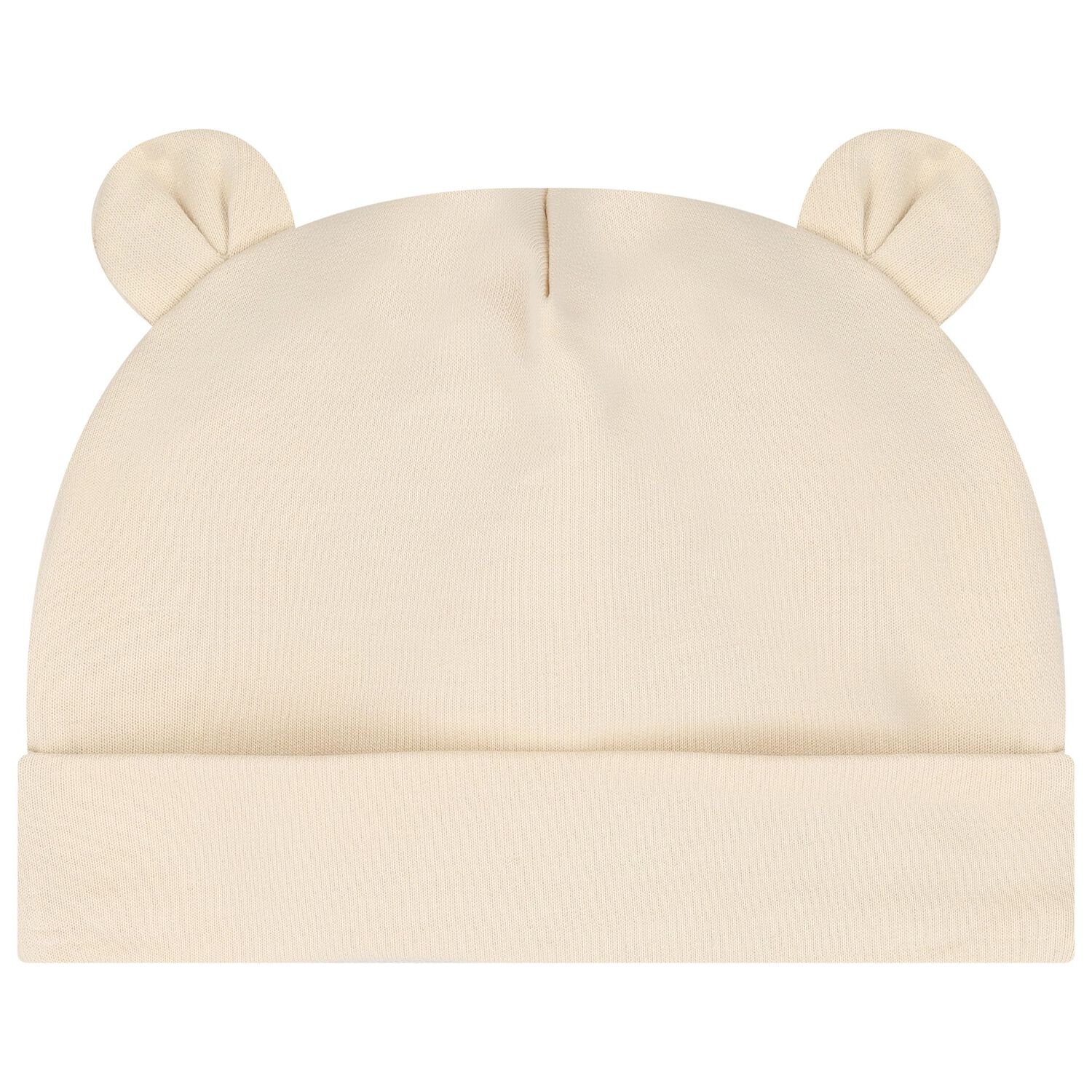 Beige Teddy Bear Logo Hat & Bib Baby Gift Set, 2, hi-res