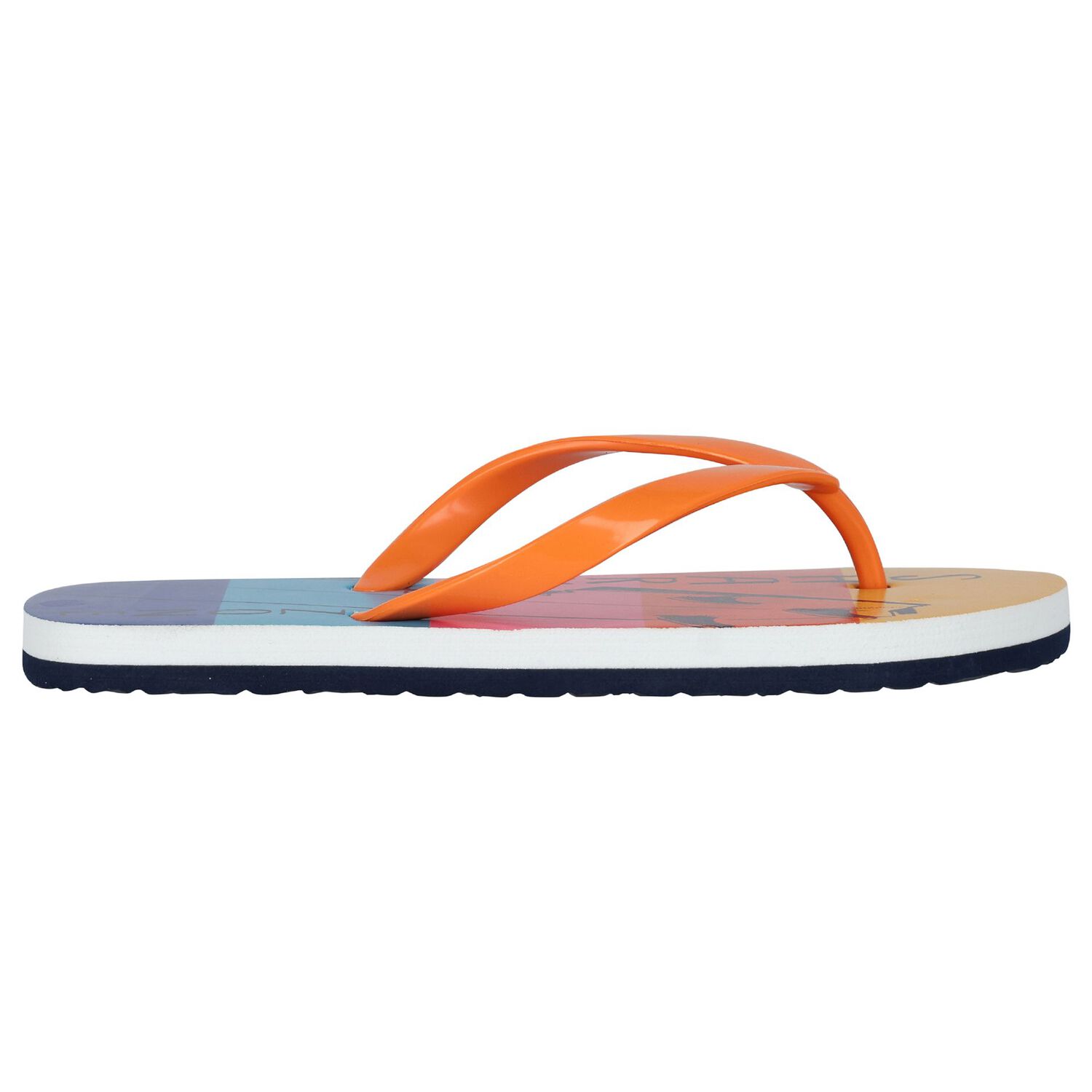 Boys Multi-Coloured Palm Tree Flip Flops, 1, hi-res