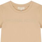 Girls Beige Logo T-Shirt, 2, hi-res