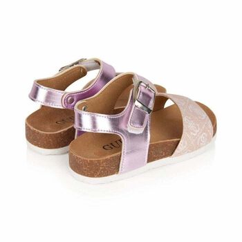 Girls Pink Logo Sandals