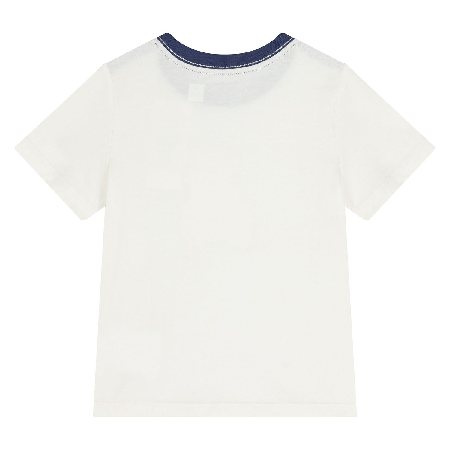 Baby Boys White and Navy Blue Logo Short Set , 1, hi-res