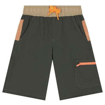 Boys Green Logo Shorts