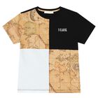 Boys Black, White & Beige Geo Map T-Shirt, 1, hi-res
