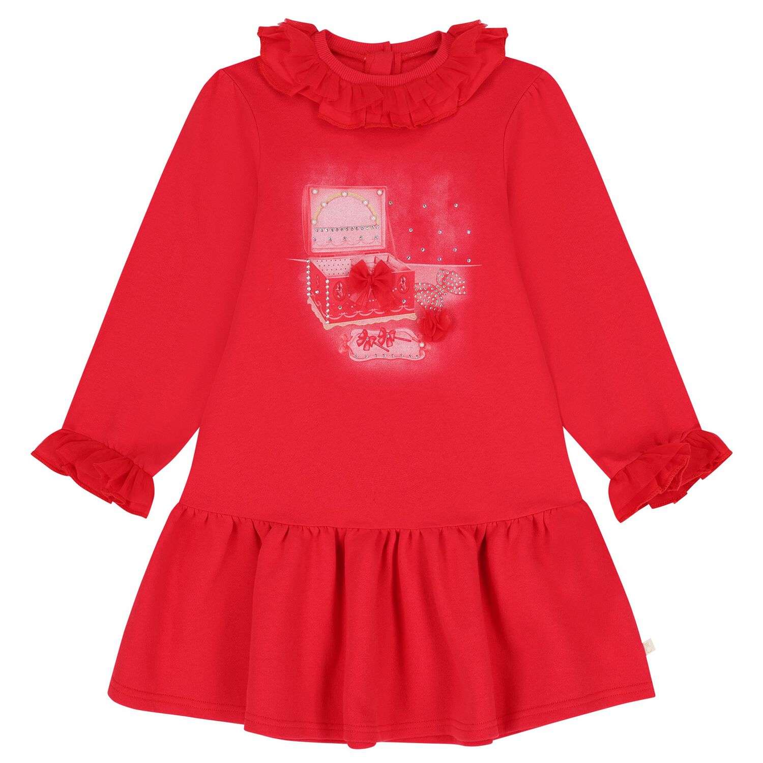 Girls Red Jewellery Box Dress, 1, hi-res