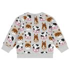 Younger Boys Grey Animals Sweatshirt, 1, hi-res