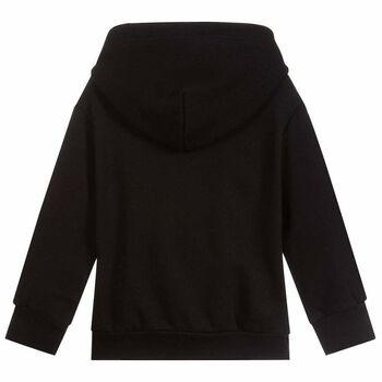 Boys Black Logo Hooded Top
