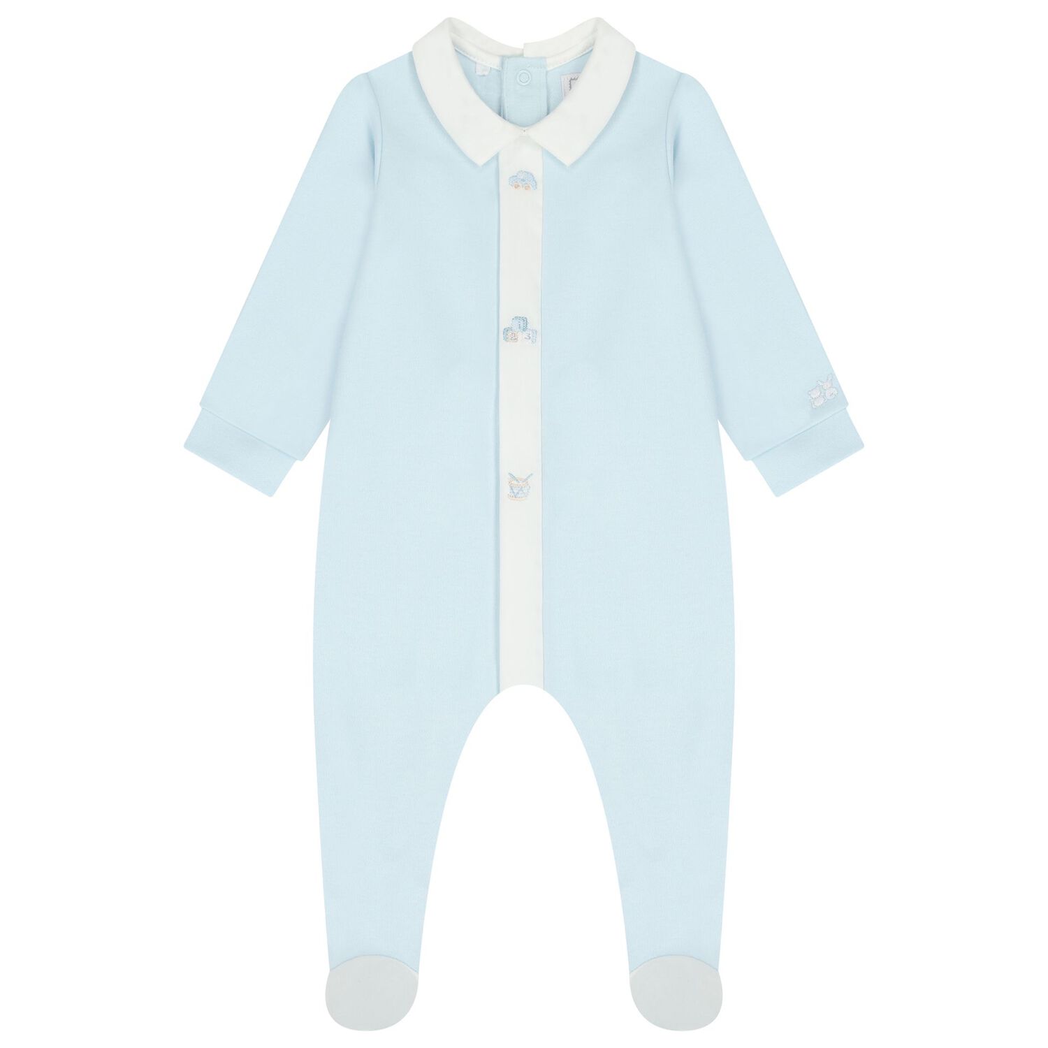 Baby Boys Blue & White Babygrow Set, 1, hi-res image number null