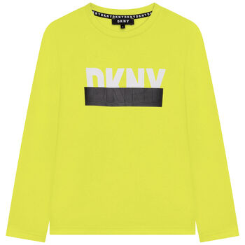 Boys Neon Yellow Logo Long Sleeve Top