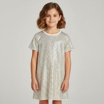 Girls Gold Sequin Dress