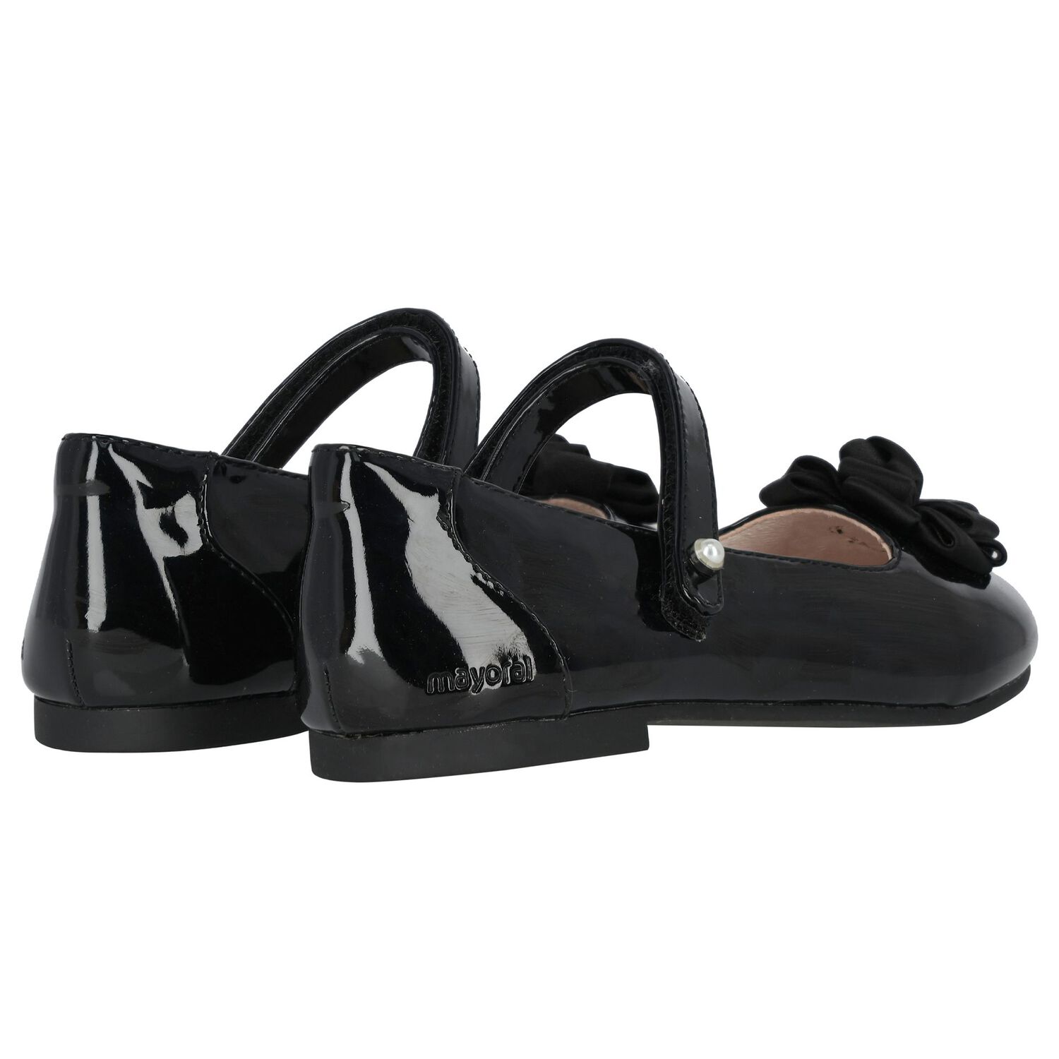 حذاء بنات باليرينا جلد  باللون الأسود, 3, hi-res image number null