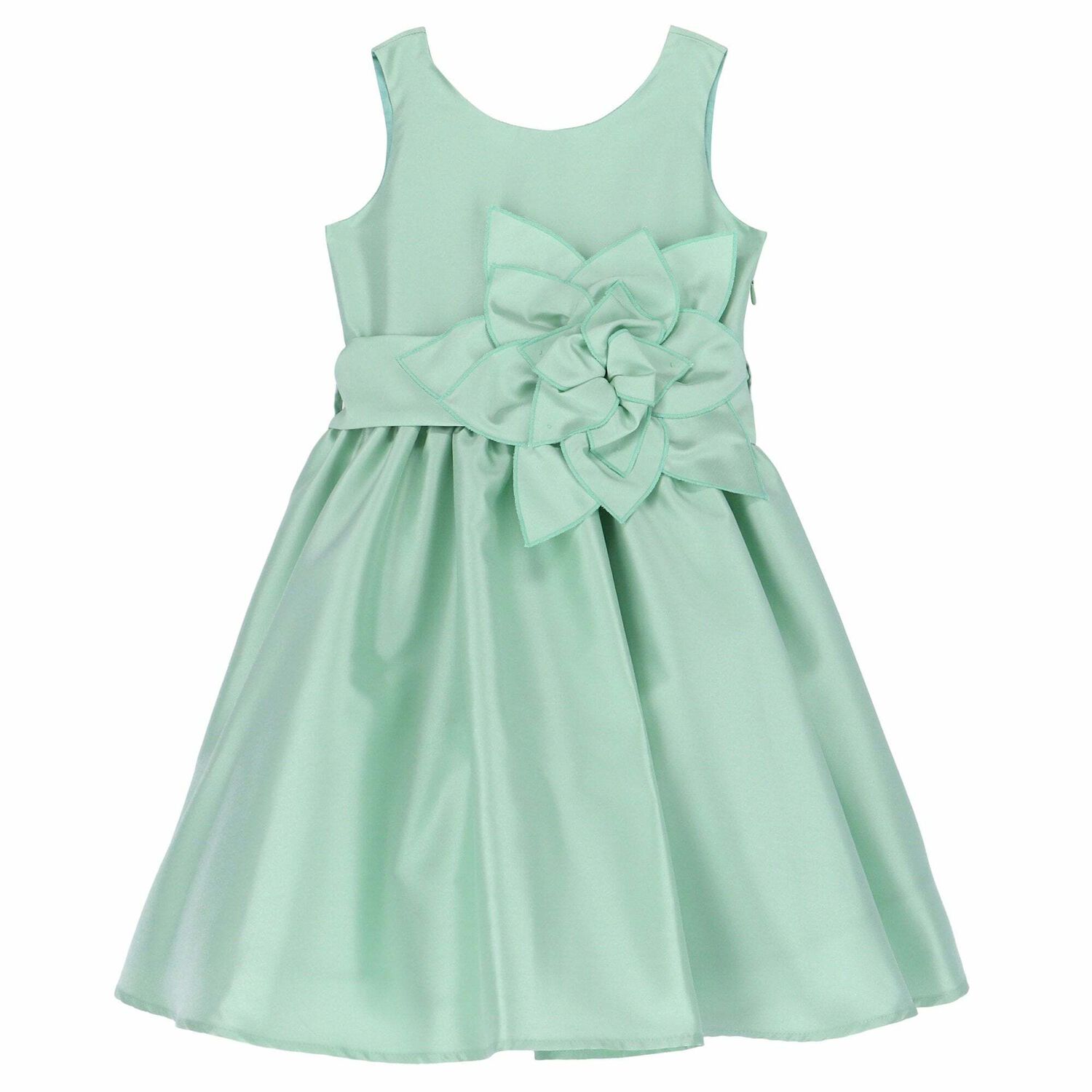 فستان دانتيل بناتي باللون الاخضر, 1, hi-res