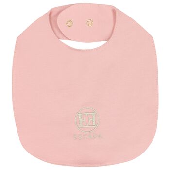 Baby Girls Pink Logo Bib