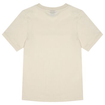 Boys Beige & Black Logo T-Shirt