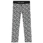 Girls Black & White Logo Leggings, 1, hi-res
