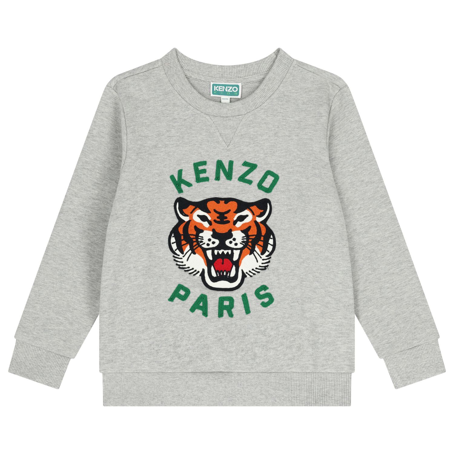 Boys Grey Tiger Logo Sweatshirt, 1, hi-res