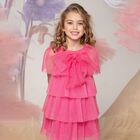 Girls Glittery Pink Tulle Dress, 1, hi-res