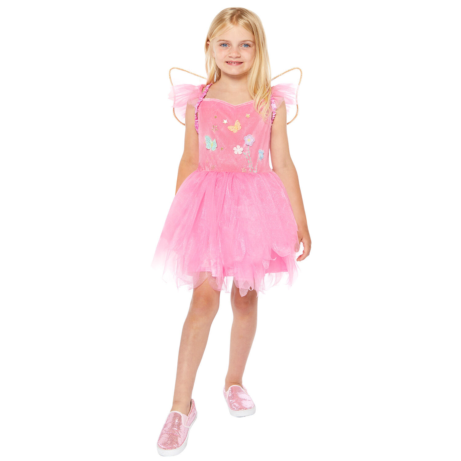 Girls Pink Fairy Costume, 1, hi-res image number null