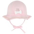 Baby Girls Pink Logo Bow Hat, 1, hi-res