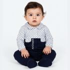افرول اولاد بالشعار باللون الابيض والكحلى, 2, hi-res