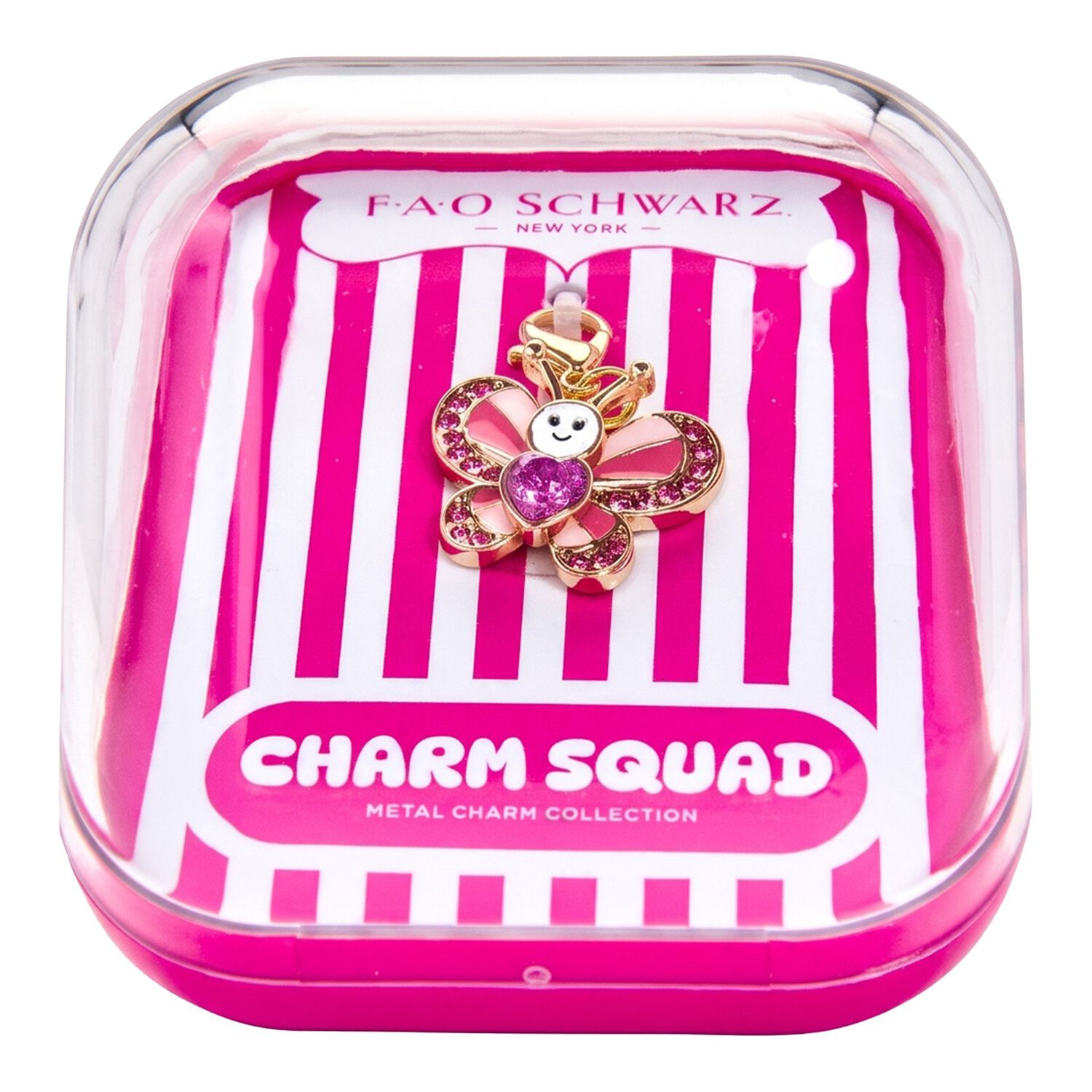 Girls Gold & Purple Butterfly Charm, 1, hi-res