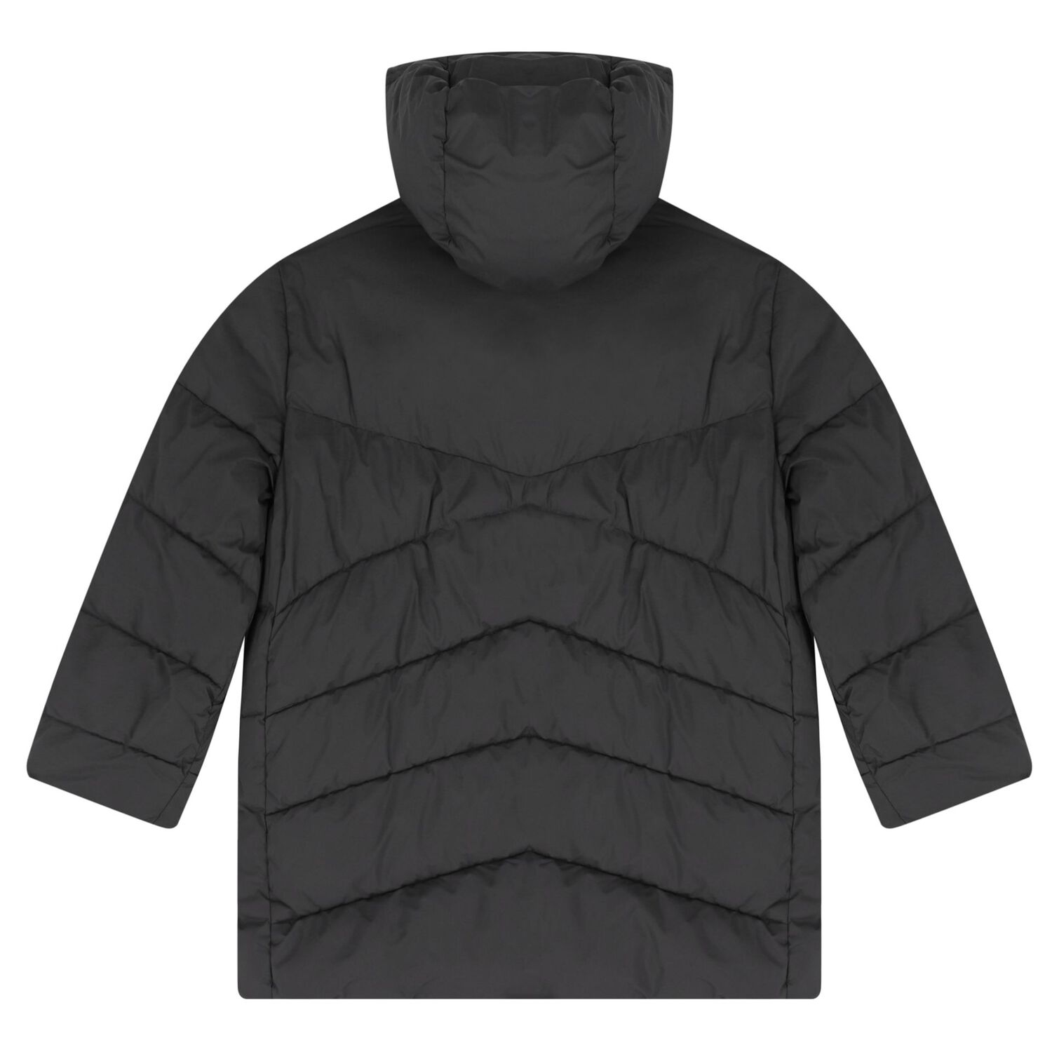 Boys Grey Long Quilted Jacket, 1, hi-res
