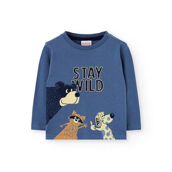 Boys Blue Bear Long Sleeeve Top
