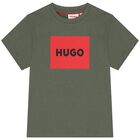 Boys Green Logo T-Shirt , 4, hi-res